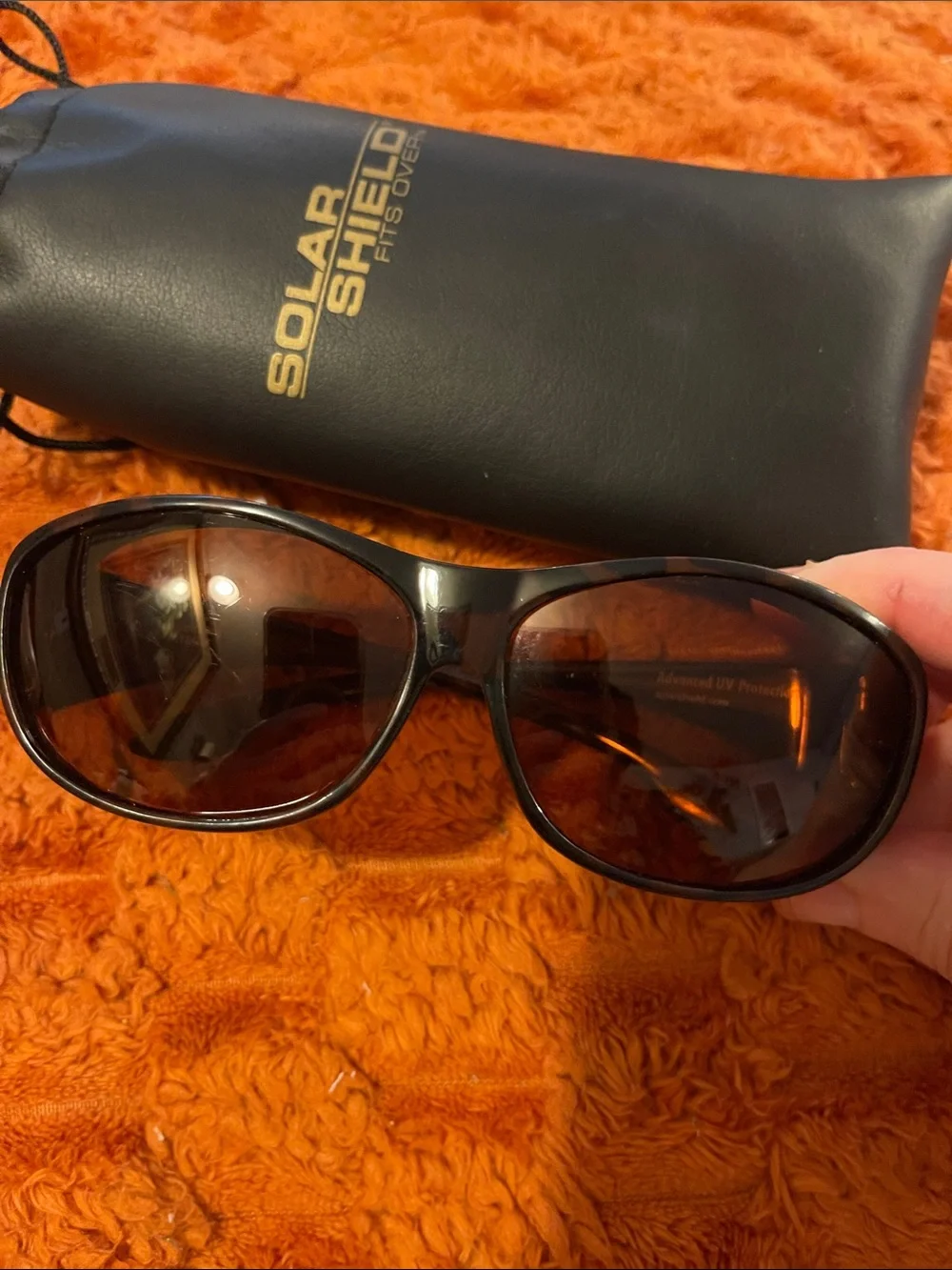 Solar Shield Fitovers - Classic Tortoise Frame Amber Brown Women's Sunglasses